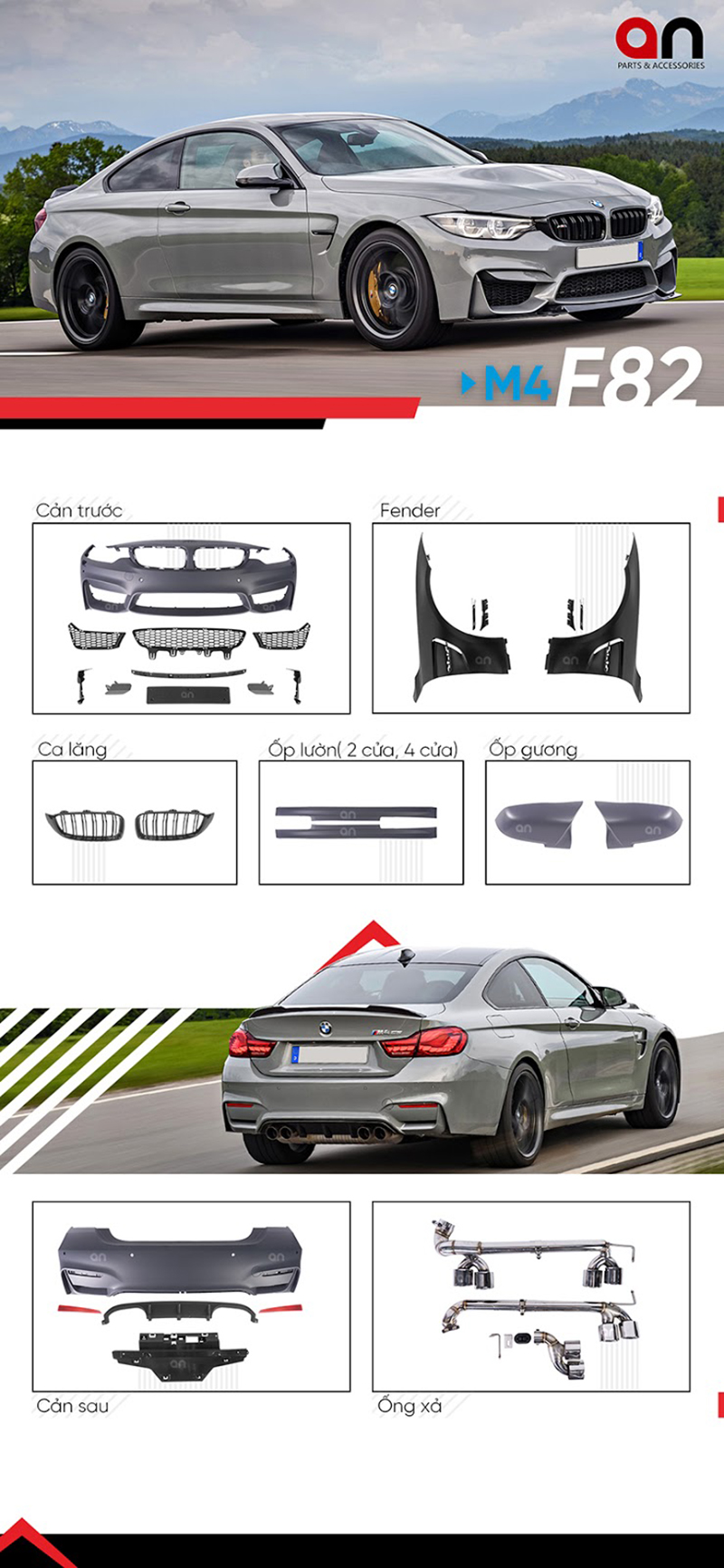 Nâng cấp body kit M4 F82 cho BMW